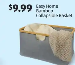Aldi Easy Home Bamboo Collapsible Basket offer