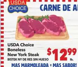 Vallarta Supermarkets USDA Choice Boneless New York Steak / BISTEK NY DE RES SIN HUESO offer