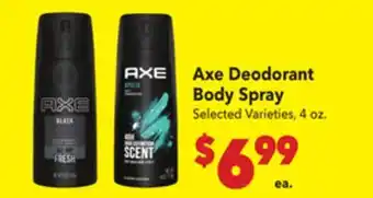 Vallarta Supermarkets Axe Deodorant Body Spray offer