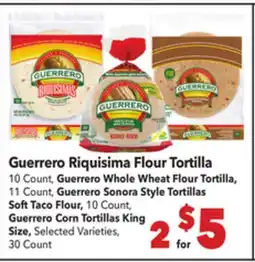 Vallarta Supermarkets Guerrero Riquisima Flour Tortilla offer