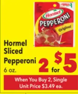 Vallarta Supermarkets Hormel Sliced Pepperoni offer