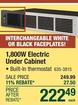 Menards 1,800W Electric Under Cabinet offer