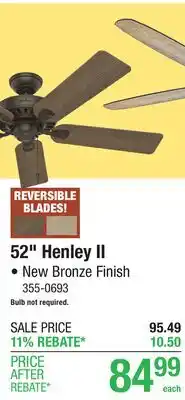 Menards 52 Henley II offer