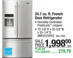 Menards 24.7 cu. ft. French Door Refrigerator offer