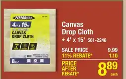 Menards Canvas Drop Cloth • 4' x 15' offer