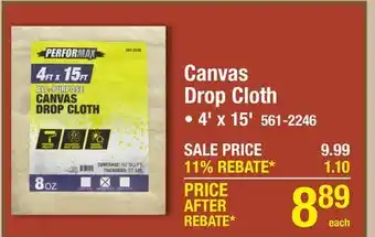 Menards Canvas Drop Cloth • 4' x 15' offer