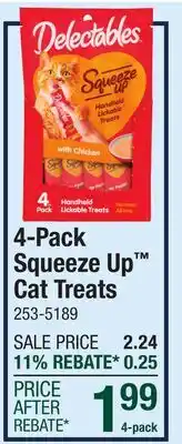 Menards 4-Pack Squeeze Up Cat Treats offer