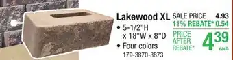 Menards Lakewood XL offer