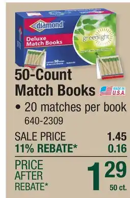 Menards 50-Count Match Books offer