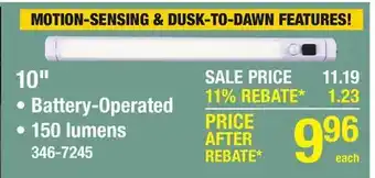 Menards MOTION-SENSING & DUSK-TO-DAWN FEAUTURES 10 offer