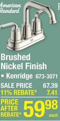 Menards American Standard Brushed Nickel Finish offer
