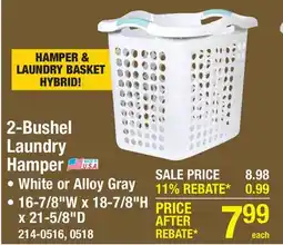 Menards 2-Bushel Laundry Hamper offer