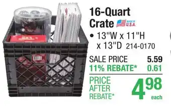 Menards 16-Quart Crate offer