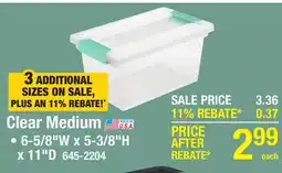 Menards Clear Medium LATCHING STORAGE TOTES offer