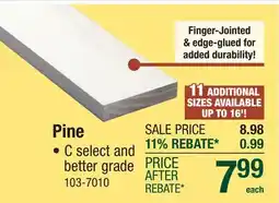 Menards Pine 1 x 4 x 8' PRIMED offer