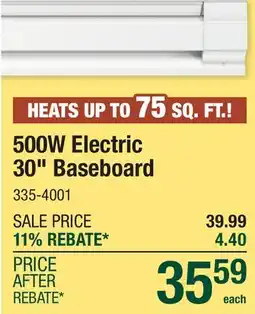 Menards 500W Electric 30 Baseboard offer