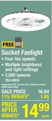 Menards Socket Fanlight offer