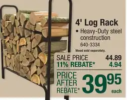 Menards 4' Log Rack offer