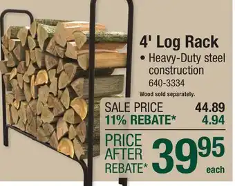 Menards 4' Log Rack offer
