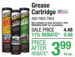 Menards Grease Cartridge offer