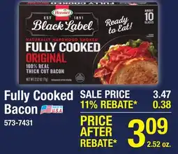 Menards Fully Cooked Bacon offer