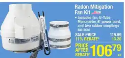 Menards Radon Mitigation Fan Kit offer