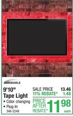 Menards 9'10 DIMMABLE Tape Light offer