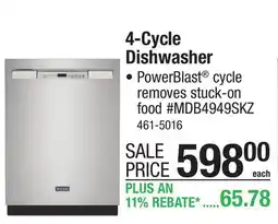 Menards MAYTAG 4-Cycle Dishwasher offer