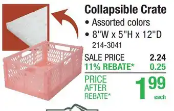 Menards Collapsible Crate offer