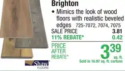 Menards Shaw FLOORS Brighton offer