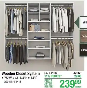 Menards Wooden Closet System offer