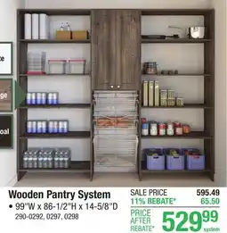 Menards DAKOTA Wooden Pantry System offer