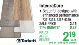 Menards Tarkett IntegraCore offer