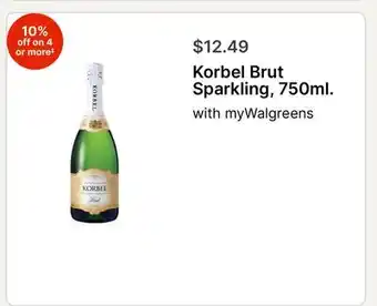 Walgreens Korbel Brut Sparkling, 750ml offer