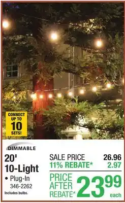 Menards DIMMABLE 20'10-Light offer