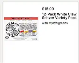 Walgreens 12-Pack White Claw Seltzer Variety Pack offer