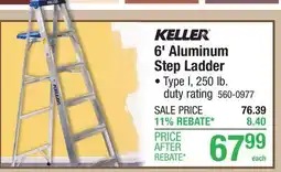 Menards KEELER 6' Aluminum Step Ladder offer