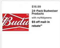 Walgreens 24-Pack Budweiser Products offer