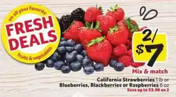 Winn Dixie California Strawberries or Blueberries, Blackberries or Raspberries offer