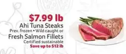 Winn Dixie Ahi Tuna Steaks or Fresh Salmon Fillets offer