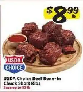 Winn Dixie USDA Choice Beef Bone-In Chuck Short Ribs offer