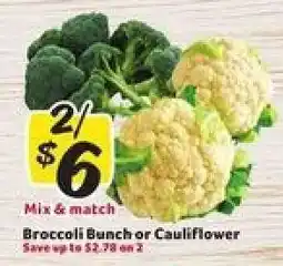 Winn Dixie Broccoli Bunch or Cauliflower offer
