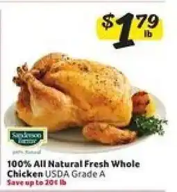 Winn Dixie 100% All Natural Fresh Whole Chicken offer