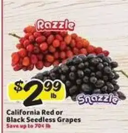 Winn Dixie California Red or Black Seedless Grapes offer
