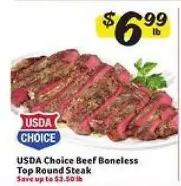 Winn Dixie USDA Choice Beef Boneless Top Round Steak offer