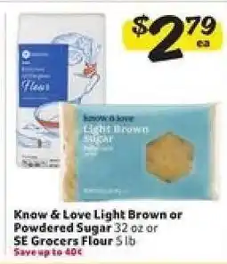 Winn Dixie Know & Love Light Brown or Powdered Sugar or SE Grocers Flour offer