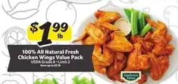Winn Dixie 100% All Natural Fresh Chicken Wings Value Pack offer