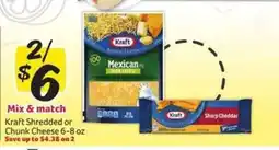 Winn Dixie Kraft Shredded or Chunk Cheese offer