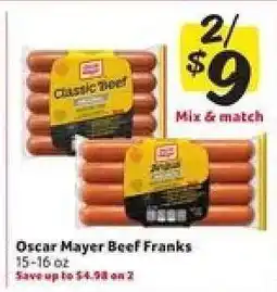 Winn Dixie Oscar Mayer Beef Franks offer