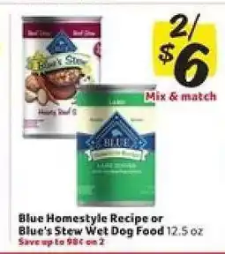 Winn Dixie Blue Homestyle Recipe or Blue's Stew Wet Dog Food offer